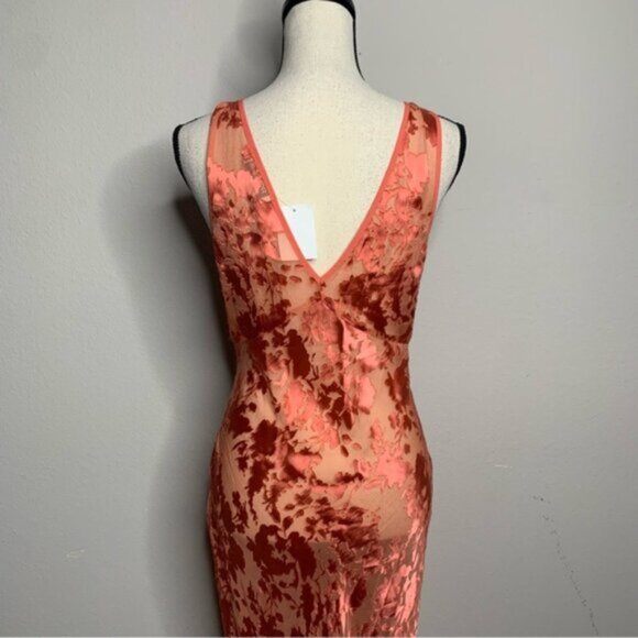 Rolla's Anthropologie Eliza Peach Sheer Midi/Maxi Dress - Picture 10 of 13